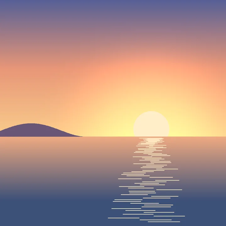 夕陽下的海邊，朋友揮著手